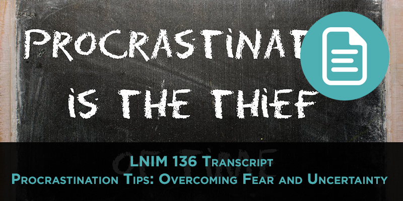 Overcoming Fear and Procrastination: Why Entrepreneurs Get Stuck and How to Move Forward [LNIM136 Transcript]